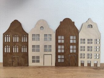 Dřevěné domečky - dekorace
