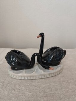 Galluba Hofmann čierne labute porcelánová soška
