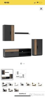 Obýváková stěna antracitová/přírodní