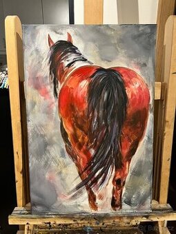 Symbol roku kůň, akryl na plátně, 60x40 cm