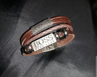 Boss Hugo boss pánský kožený hnědý značkový