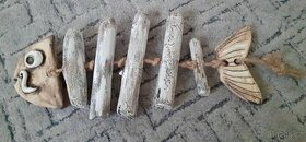 Keramická kostra ryby na zavěšení