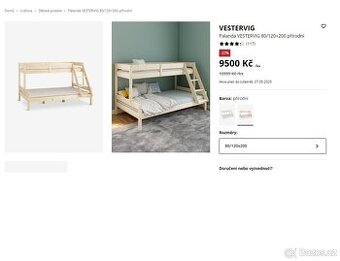 Postel dvoupatrová dětská 80x200 120x200