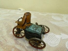 Velmi stará plechová hračka DRGM Lehmann s Motor Rad Cycle