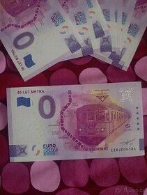 0 euro souvenir bankovka 50 let metra