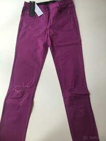 Freddy Now trhané S 36 fialové kalhoty džíny nové