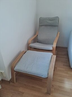 IKEA Křeslo s podnožkou pod nohy POÄNG