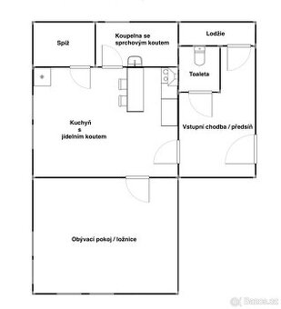 Pronájem slunného bytu 1+1, 65 m2, cihlový dům se zahradou