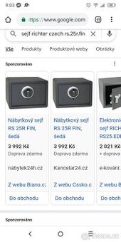 Sejf na otisk prstů 2000 při rychlém jednání sleva