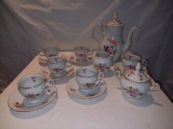 Porcelánový kávový servis - Míšenský (15 ks).