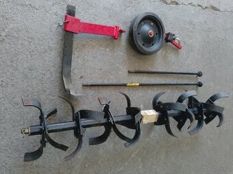 Vari rotavator, kypřící kopinaté nože, radlička, kolečko,osy