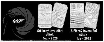 2x 1oz stříbrný investiční slitek James Bond 2020 2022 - 1