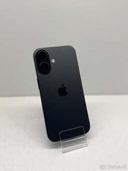 ZÁNOVNÍ APPLE IPHONE 16 128GB-ČERNÝ, BATERIE 100%, ZÁRUKA