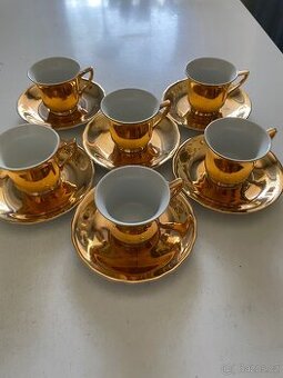 Set kávové soupravy 6 hrnečků a 6 taliřků