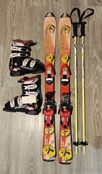 Dětské lyže 100 cm + lyžáky 200 mm + hole 90 cm