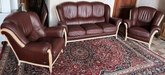 Luxusní italská kožená sedací souprava 3+1+1, 4334