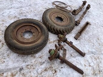 Náprava na káru, kola, listové pružiny