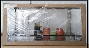 LNové terárium 80x40x40cm, síla skla 5 mm,2x světla , žárovk