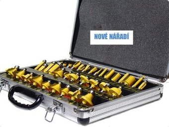 Frézy tvarové do dřeva s SK plátky, sada 35 ks, stopka 8 mm