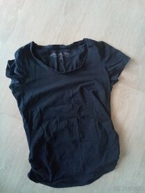 Těhotenské tričko s krátkým rukávem, černé