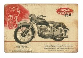 Jawa 350 (dobová reklama) - plechová cedule