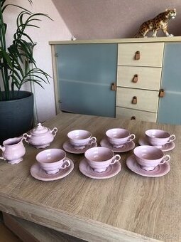 servis růžový porcelán