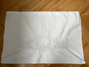 Velmi starý vyšívaný povlak na polštář - 39 x 57 cm