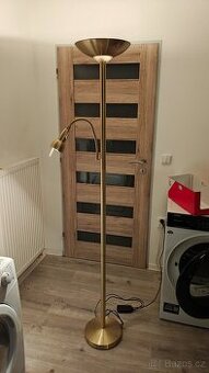 Lampa stojací zlatá dvojitá
