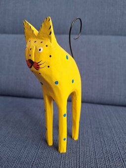 Dřevěná kočička, výška 16,5 cm