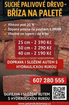 Palivové dřevo bříza suché