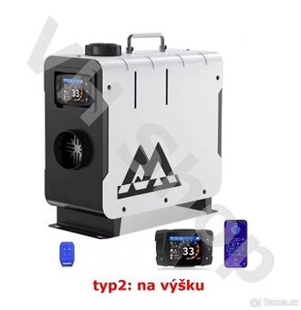 Tiché naftové topení, model 2026,  DO, 12/24V 8kW, CZ návod