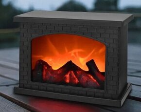 Hranatý dekorativní krb s efektem plamene