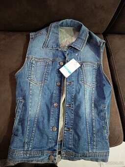 Džínová vesta nová velikost L, 42