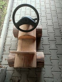 Dětské dřevěné auto - autíčko s volantem - 1
