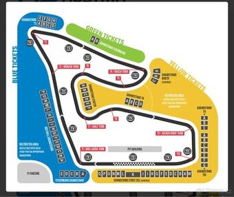 Lístek na F1 Rakousko 2025 tribuna T3 víkendová