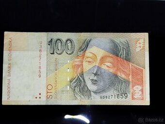 100 Slovenských korun r. 2001 série U - 1