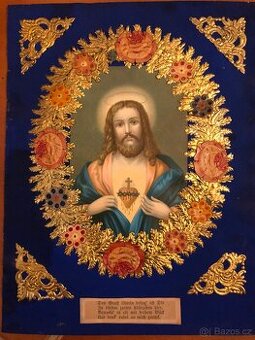 Starožitné zdobené sv. obrázky,