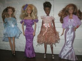 šaty na Barbie společenské pastelové lesklé - 1