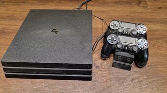 Playstation 4 (PS4) PRO 1TB, 2 ovladače (cvaká mechanika)