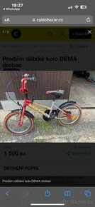 Dětské kolo zn. Dema drobec