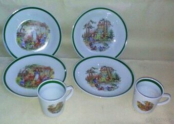 dětská jídelní sada talířků a hrnečků, Sněhurka a 7trpaslíků