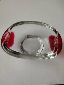 Miska na kaviár a popelník z hutního skla