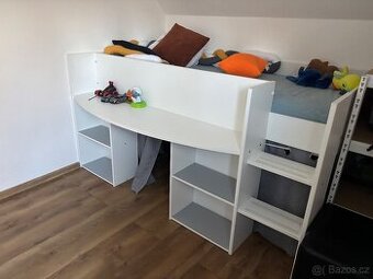 Vyvýšená postel šedá Pirouette