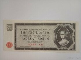 Bankovka 50 korun 1940 aUNC
