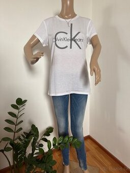 Bílé tričko Calvin Klein Jeans vel. M - 1