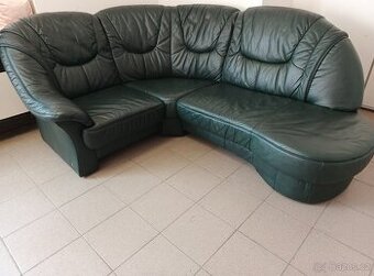 Kožená rohová sedací souprava - TOP STAV