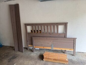 Postel IKEA Hemnes - šedohnědá - 160x200 cm
