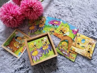 Dřevěné kostky Včelka Mája