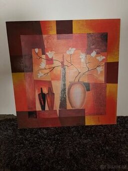 Obraz – oranžovo-červené tóny, 90 × 90 cm