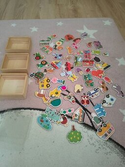 Magnetky ze dřeva - 3 sady